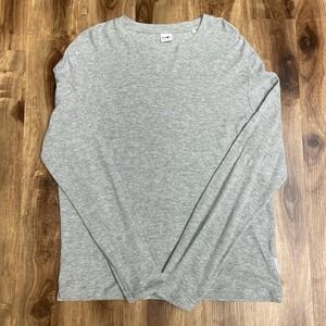 NN07 No Nationality Clive Waffle Knit Shirt Men's XL Gray Long Sleeve Modal